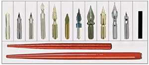 Standardgraph Zeichen-Set, Allgemeines Zeichnen 2 Federhalter, 11 Federn, Magnet