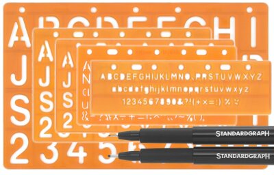 STDGRAPH Schablonen Set 5-10-15-20-30 mm + Fineliner 01-08 1 Stück