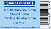 STDGRAPH Schablone Standard-Schrift 5 mm Groß- und...