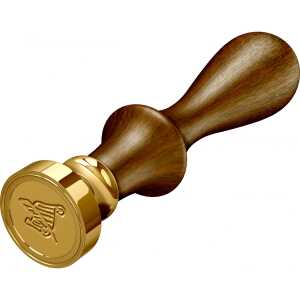 Rubinato Messingsiegel mit Holzgriff Schriftrolle Ø 20 mm, Größe 9,5 cm