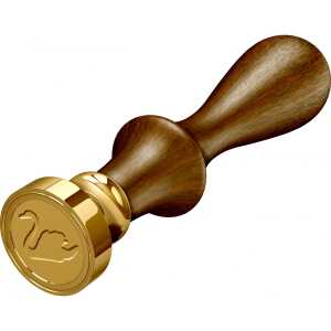 Standardgraph Messingsiegel Ø 20 mm mit Holzgriff Schwan 1 Stück