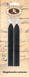 Standardgraph Siegelwachs schwarz 95 cm mit Docht 2 Stück
