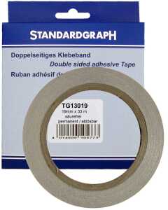 Standardgraph Doppelseitiges Klebeband 19 mm x 33 m, permanent/ablösbar