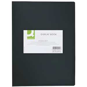 Q-Connect Sichtbuch - 20 Hüllen, Einband PP, 450 mym, schwarz
