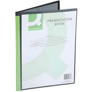 Q-Connect Sichthüllenmappe Panorama - 10 Hüllen, schwarz