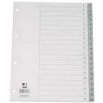 Q-Connect Zahlenregister - 1 - 20, PP, A4, 20 Blatt, grau