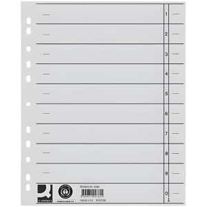 Q-Connect Trennblätter durchgefärbt - A4 Überbreite, weiß, 100 Stück