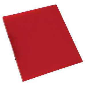Ringbuch transparent - A4, 2-Ring, Ring-Ø 16 mm, rot-transparent