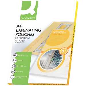 Q-Connect Folientasche - A4, 2x 80 mym, 100 Stück