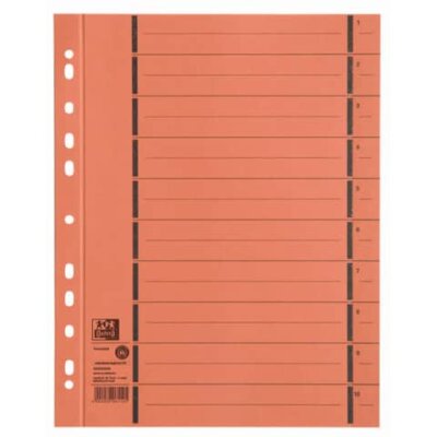 Elba Trennblätter mit Perforation - A4 Überbreite, orange, 100 Stück