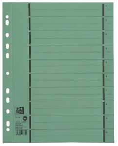 Trennblatt A4 mit Perforation, aus 250 g/m² Manilakarton (RC), grün