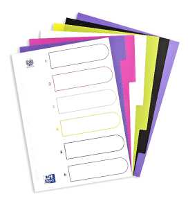 Register "myColour" A4, PP-Stärke 300 my, 6 Blatt, sortierte Packung