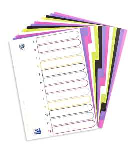 Register "myColour" A4, PP-Stärke 300 my, 12 Blatt, sortierte Packung
