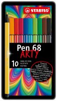 STABILO Pen 68 10er Metalletui „ARTY"