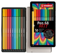 STABILO Pen 68 10er Metalletui „ARTY"