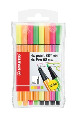 STABILO point 88 Mini/Pen 68 Mini 8er Etui „NEON"