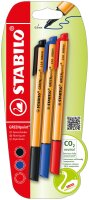 STABILO GREENpoint 3er Blister blau schwarz rot