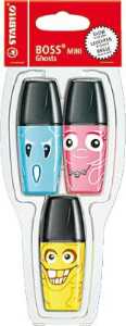 Textmarker BOSS MINI Ghost auf Blisters 3 ST sortiert
