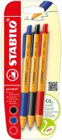 STABILO pointball 3er Blister blau schwarz rot