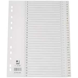Q-Connect Zahlenregister - 1 - 31, PP, A4, 31 Blatt, weiß