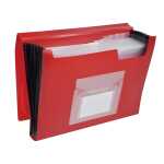 Q-Connect Fächermappe - 13 Taschen, 250 Blatt, PP, rot