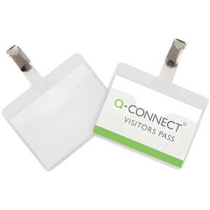Q-Connect Namensschilder - mit Clip, oben offen, 90 x 60 mm