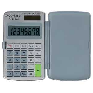 Q-Connect Taschenrechner, 8 stellig, grau