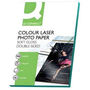 Q-Connect Colour Laser Fotopapier - A4, 210 g/qm, weiß, 100 Blatt