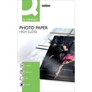 Q-Connect Inkjet-Photopapiere - A4, hochglänzend, 260 g/qm, 20 Blatt