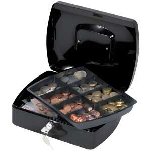 Q-Connect Geldkassette - 255 x 200 x 85 mm, schwarz