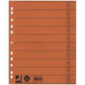 Q-Connect Trennblätter durchgefärbt - A4 Überbreite, orange, 100 Stück