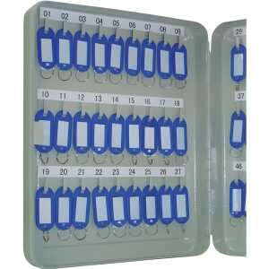 Q-Connect Schlüsselschrank Pearl grey - 54 Haken, Zylinderschloss