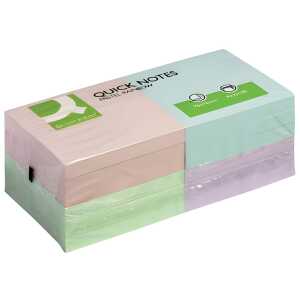 Q-Connect Haftnotizen Quick Notes - Pastellfarben, 76 x 76 mm