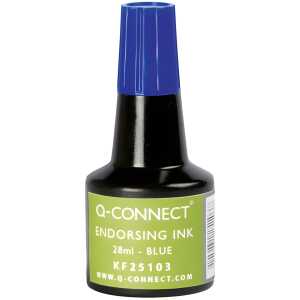 Q-Connect Stempelfarbe - ohne Öl, 28 ml, blau