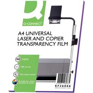 Q-Connect Kopier-Folien - A4, 0,10 mm, 100 Folien, schwarz/weiß Kopien