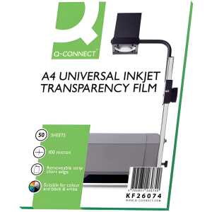 Q-Connect Inkjet-Folien m. Sensorstreifen - A4, 0,10 mm, 50 Folien