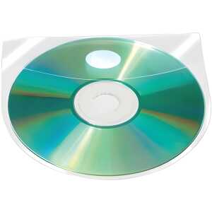CD/DVD-Hüllen selbstklebend mit selbstkl Lasche, transparent, 10 Stück