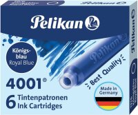 Pelikan Tintenpatrone 4001 TP/6 königsblau 6...