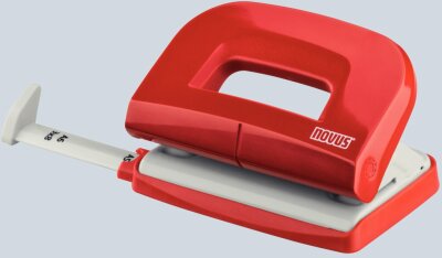 Novus Locher E 210, bis 10 Blatt rot/grau, mit Anschlagschiene