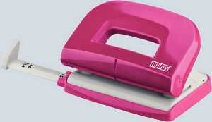 Novus Locher E 210 fresh, bis 10 Blatt fresh pink/grau, Anschlagschiene