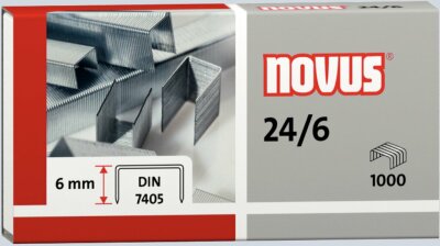 Novus Heftklammern 24/6 DIN SUPER 1.000 Stück, Schenkellänge 6 mm