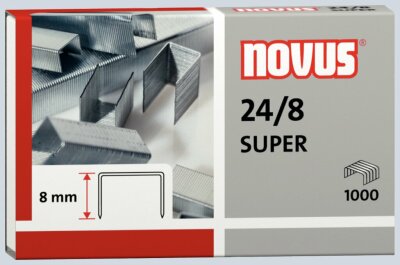 Novus Heftklammern 24/8 SUPER 1.000 Stück, Schenkellänge 8 mm