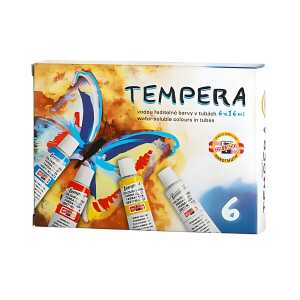 KOH Temperafarben 6er Set Grundsortiment - 6 x 16 ml / Tube