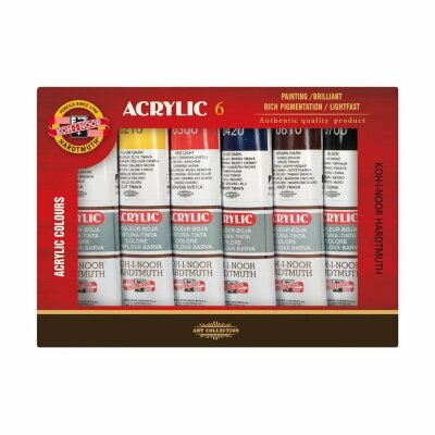 KOH Acrylfarben- 6er Set - 6 x 40 ml / Tuben -