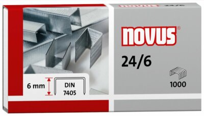 Novus Heftklammern 24/6 DIN 1.000 Stück, Schenkellänge 6 mm