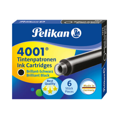 Pelikan Tintenpatrone 4001 TP/6 brill.-schw 6 Patronen in der Faltschachtel