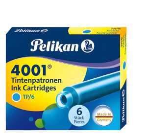 Pelikan Tintenpatrone 4001 TP/6 türkis 6 Patronen in der Faltschachtel