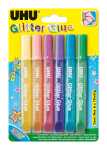 UHU Glitter Glue 6x 10 ml 6 Farben Shiny