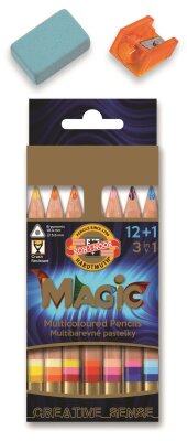 KOH Farbstifte Magic - Natu 3 in 1 kurz - Jumbo 12 + 1 / 13er Set