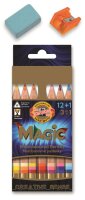 KOH Farbstifte Magic - Natu 3 in 1 kurz - Jumbo 12 + 1 /...